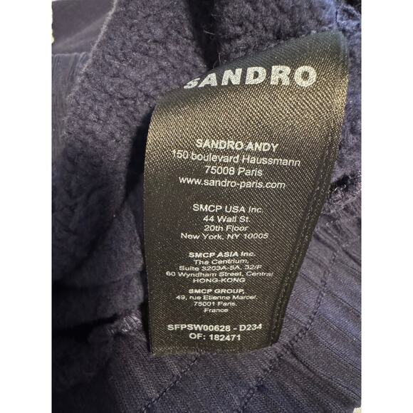 Sandro Paris Sonny Cropped Sweatshirt Size S (Approx) – Pullover Crewneck - Picture 4 of 6